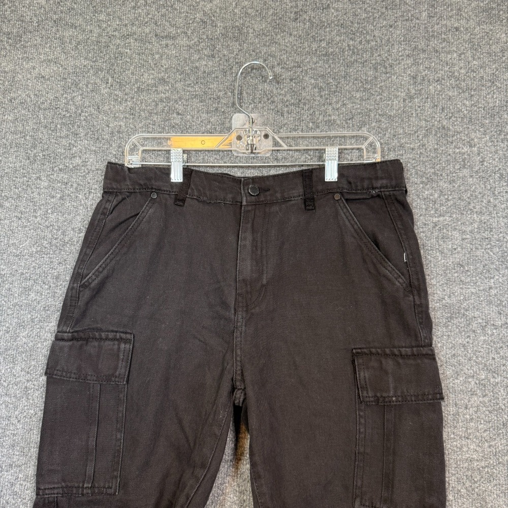 Steves Jeans Cargo Shorts Mens 30 Black Denim Jean Casual Relaxed Belt Loops - Picture 3 of 11